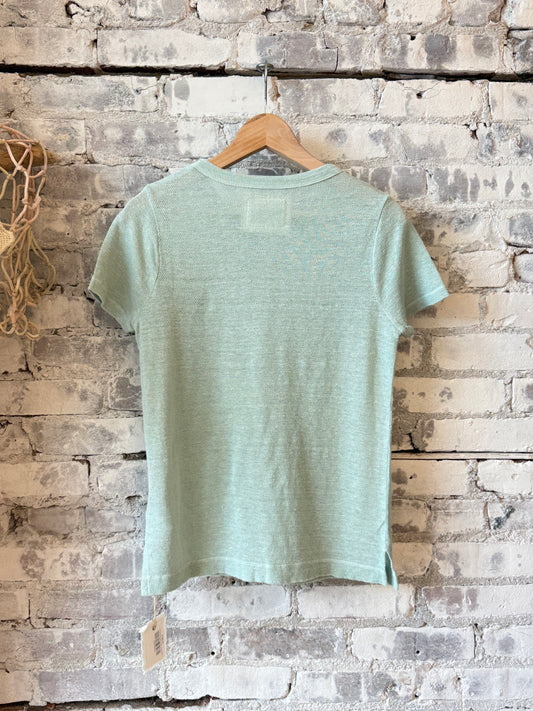 Hemp Pique SS Crew - Dusty Mint - DUNE + SALT