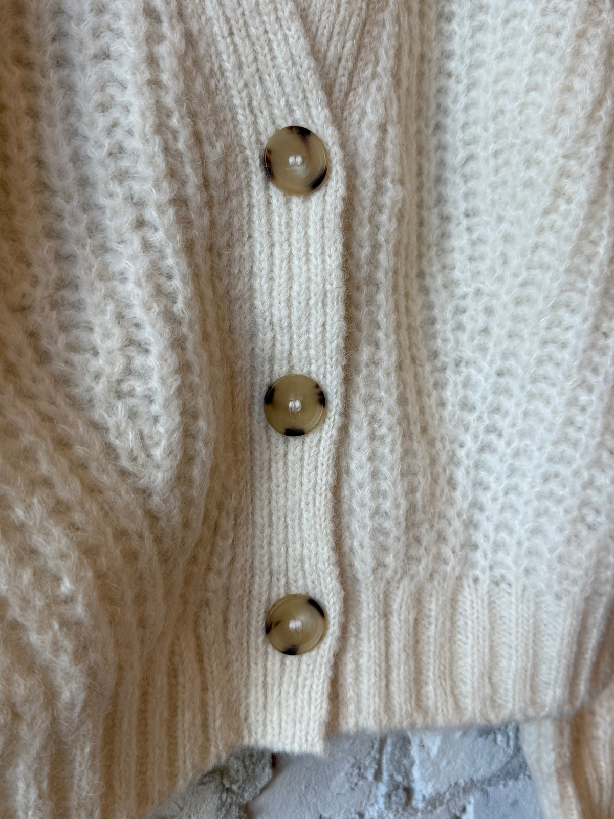 Women's ivory Sara Cardi by ELEVEN SIX, styled with a soft knit fabric and a relaxed fit, perfect for casual wear.