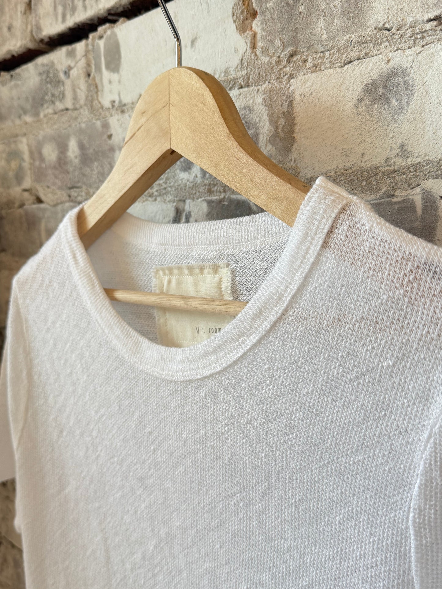 Hemp Pique SS Crew - White - DUNE + SALT