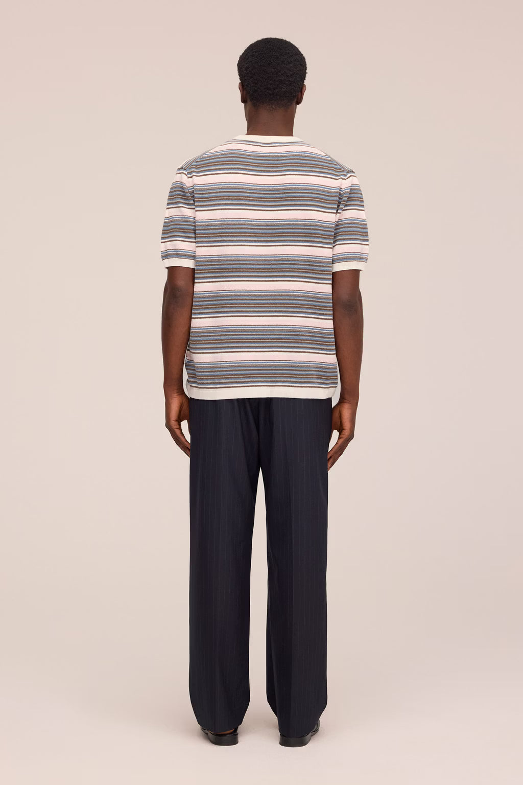 Danny Peached Crewneck Tee - Multi Stripe