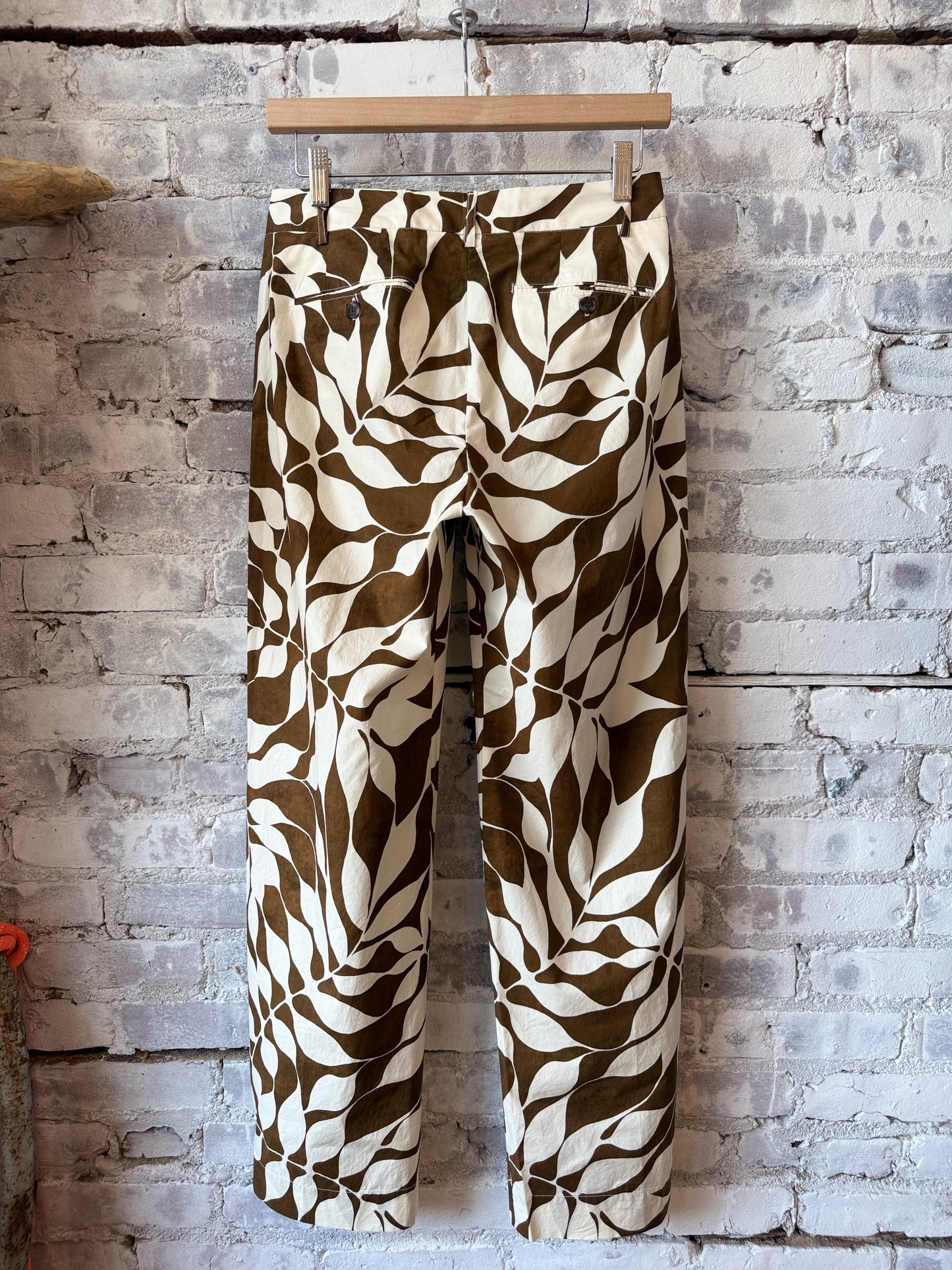 Perf Woven Pant - Raw White/Brown
