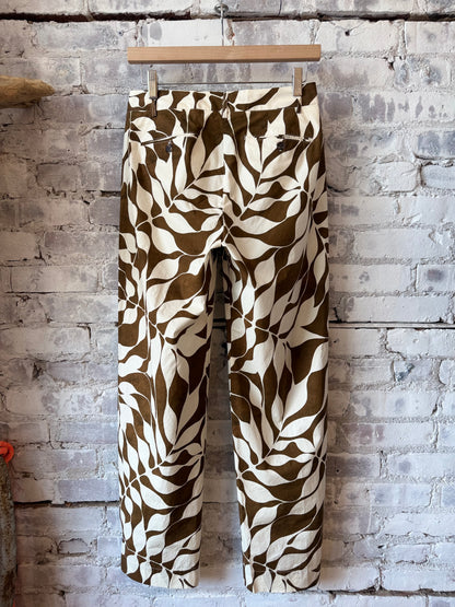 Perf Woven Pant - Raw White/Brown