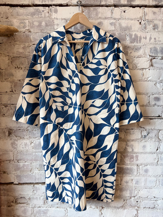 Ralli Woven Dress - Raw White/Blue