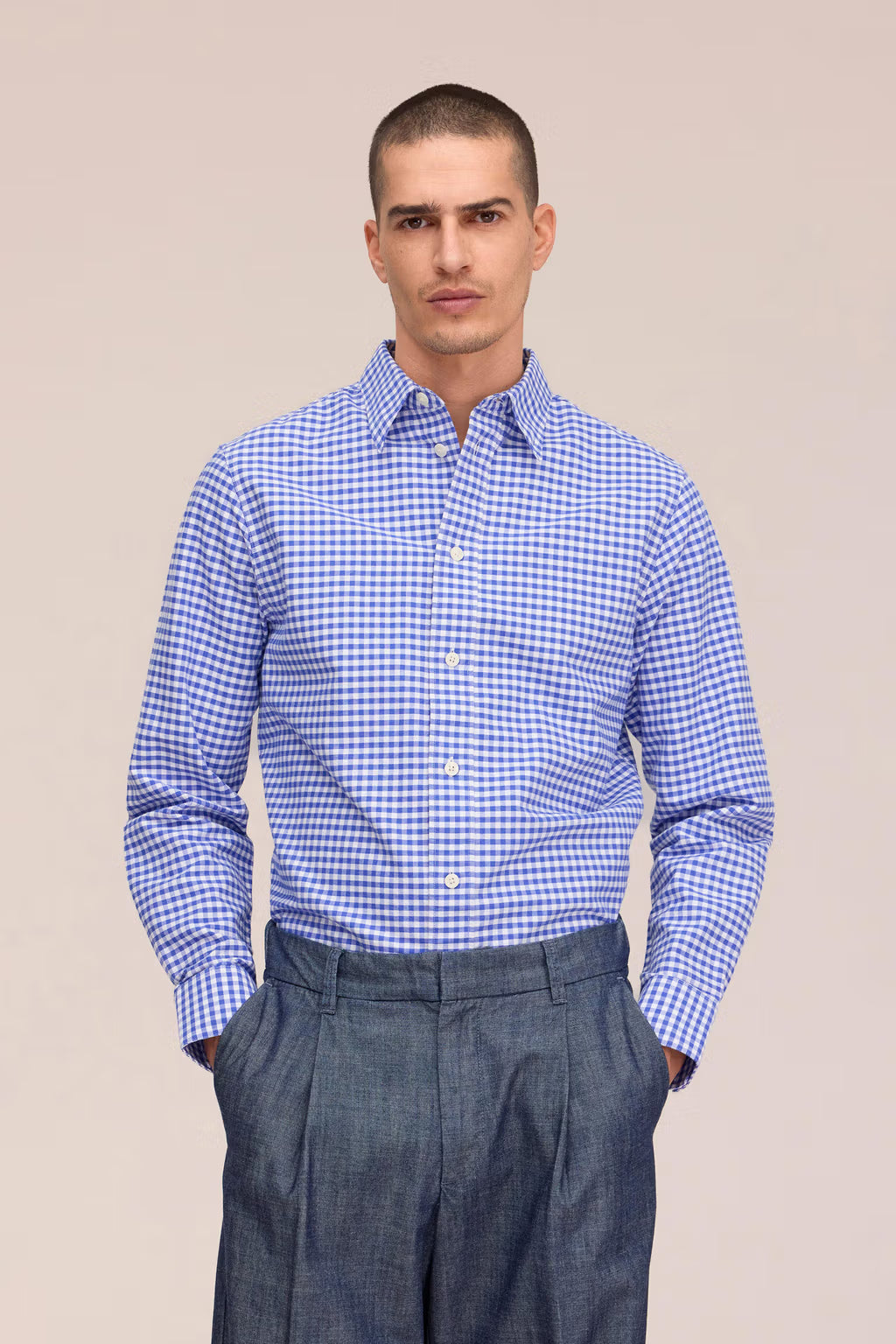 Colby Regular Fit Oxford Shirt - Cobolt Check