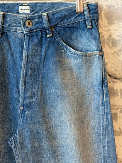 13.5oz Selvedge Denim Narrow Straight Cut - Dark Distress - DUNE + SALT