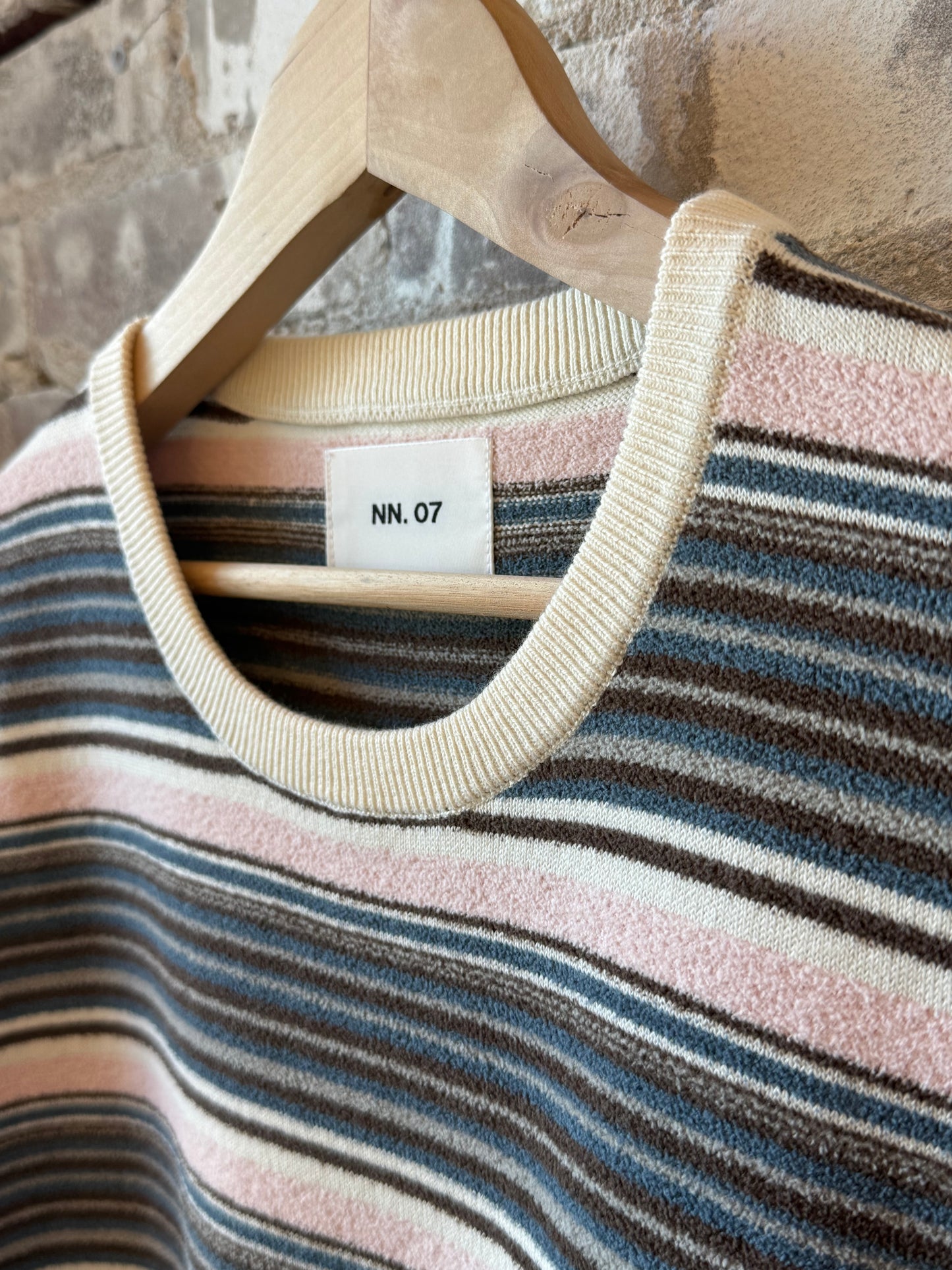 Danny Peached Crewneck Tee - Multi Stripe
