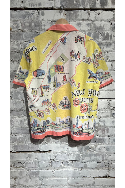 Poplin Reef Shirt - Yellow New York Map - DUNE + SALT
