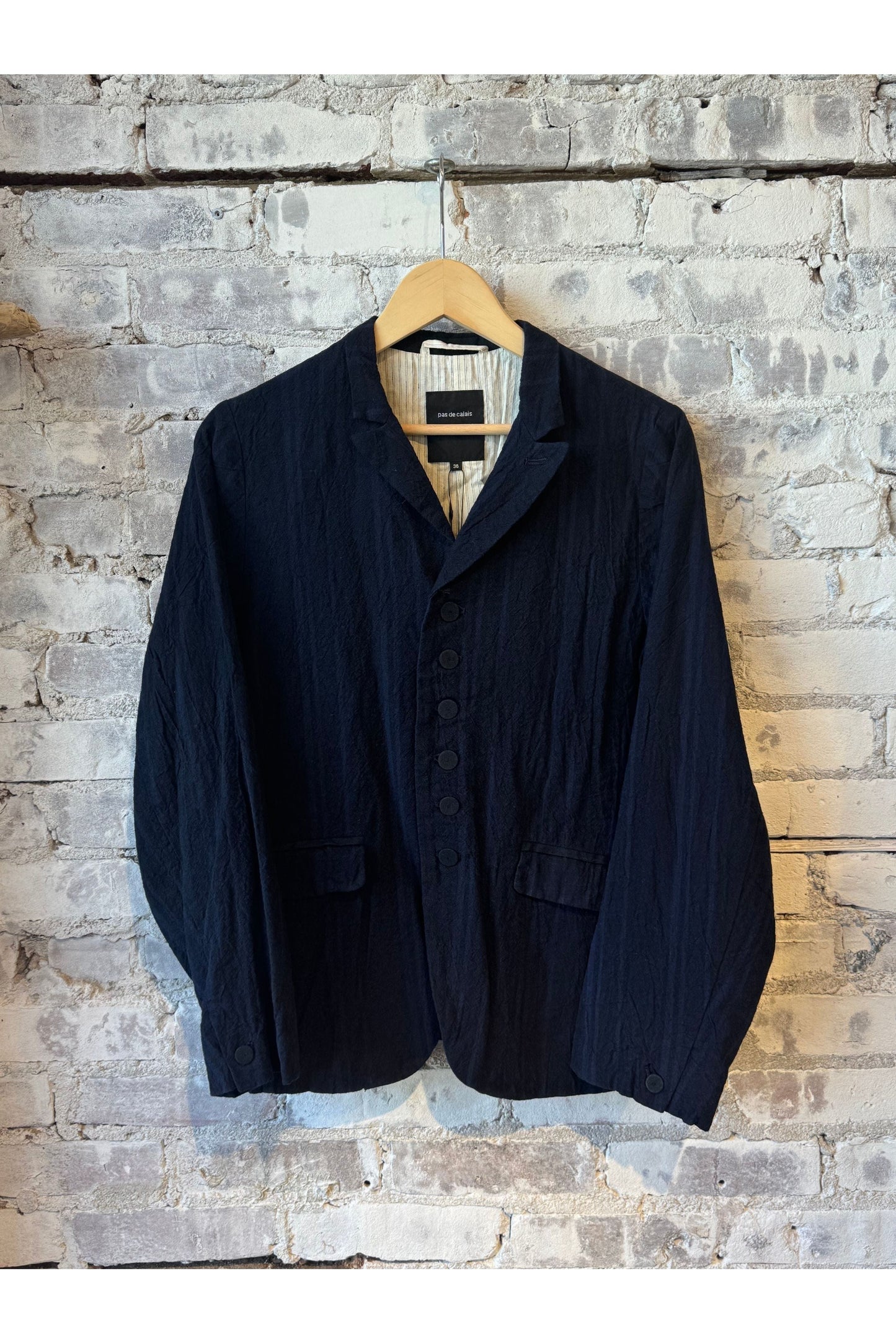 L/C Yarn Dyed Random Stripe Jacket - Navy - DUNE + SALT