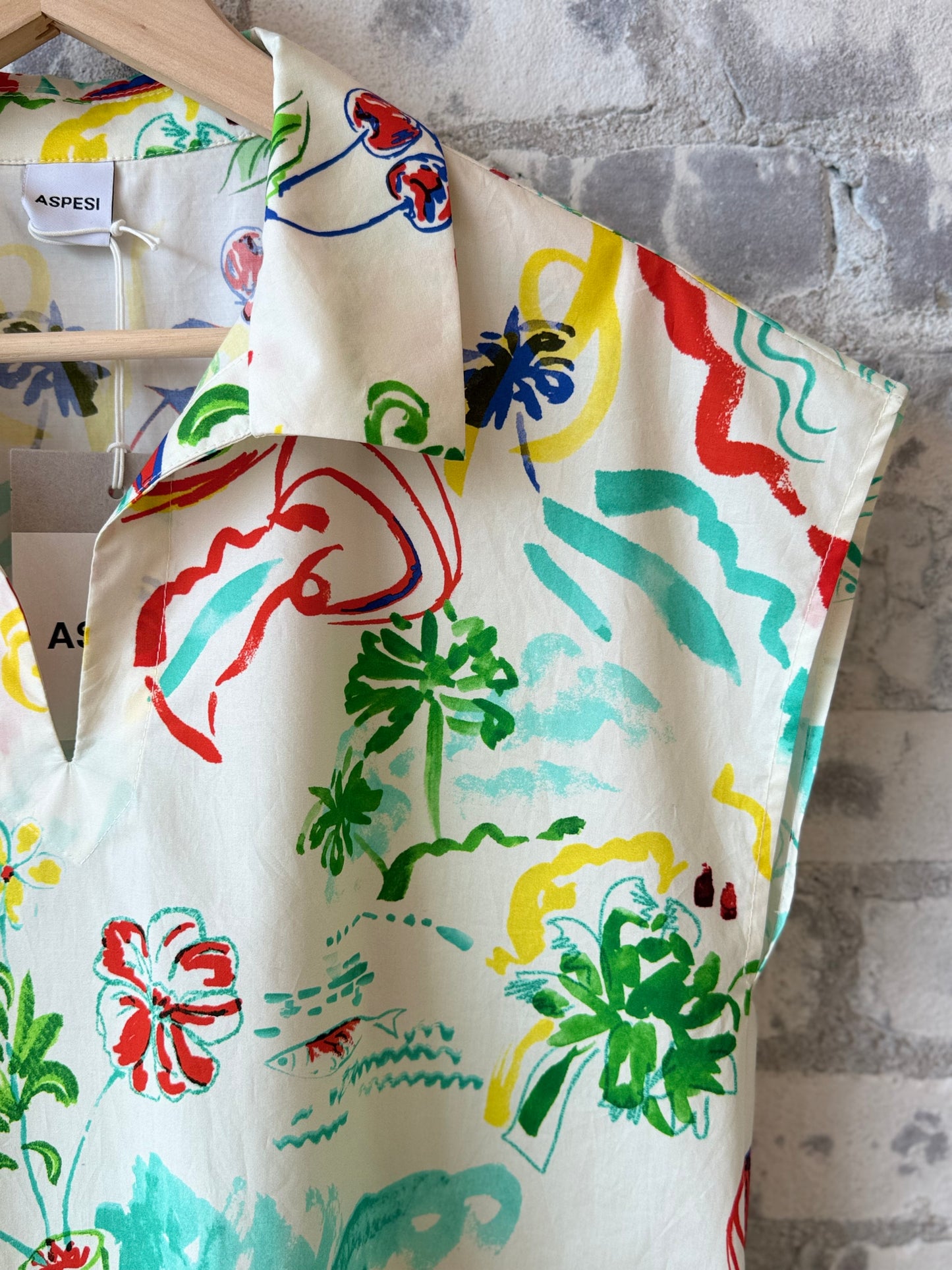 Sleeveless Viscose Top - Stamp Multi - DUNE + SALT