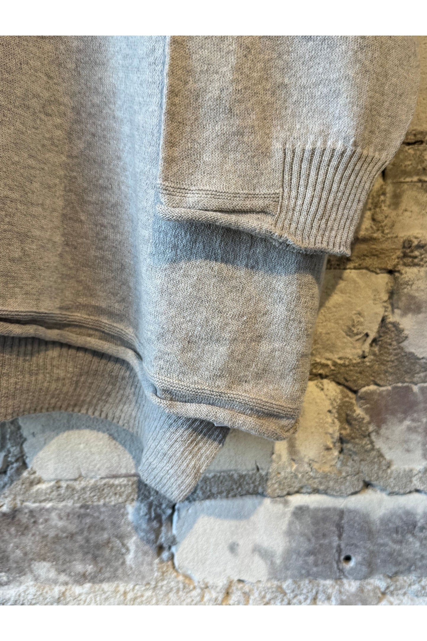 Cotton Linen Square Pullover - Top Grey - DUNE + SALT