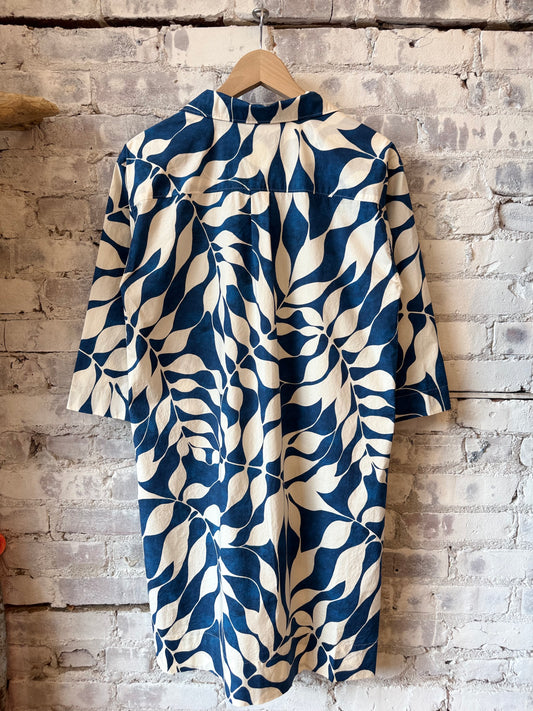 Ralli Woven Dress - Raw White/Blue