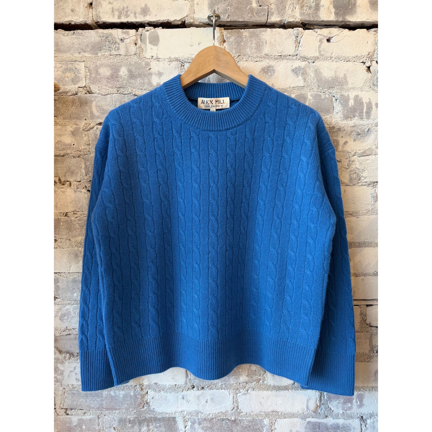 Charlie Cable Sweater in Cashmere - French Blue - DUNE + SALT