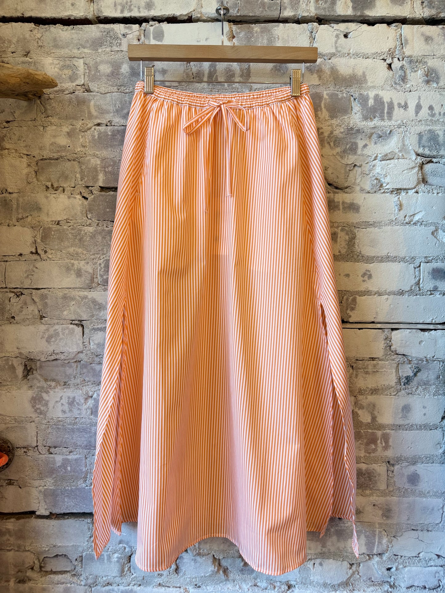 Gathered Cotton Skirt – Spice Orange