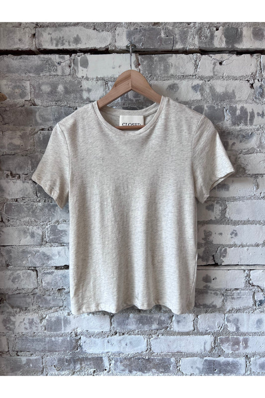 T-Shirt in Melange - Sabbia Beige - DUNE + SALT