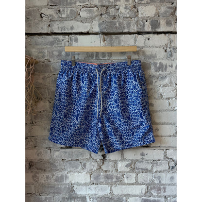 Men's Cyclist Liner Swim Trunks - Abstract Fish Navy - DUNE + SALT