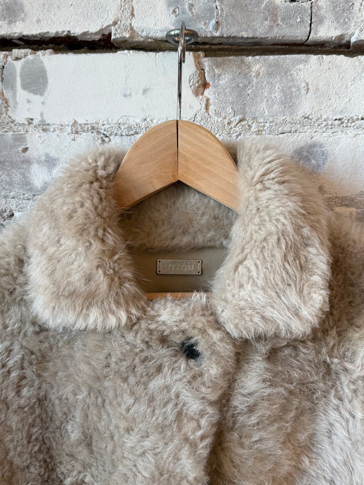 Utzon Junna Shearling Jacket - Silver Mink Light Gray