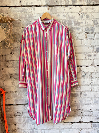 Chiara Midi Dress - Fuschia Multi Stripe