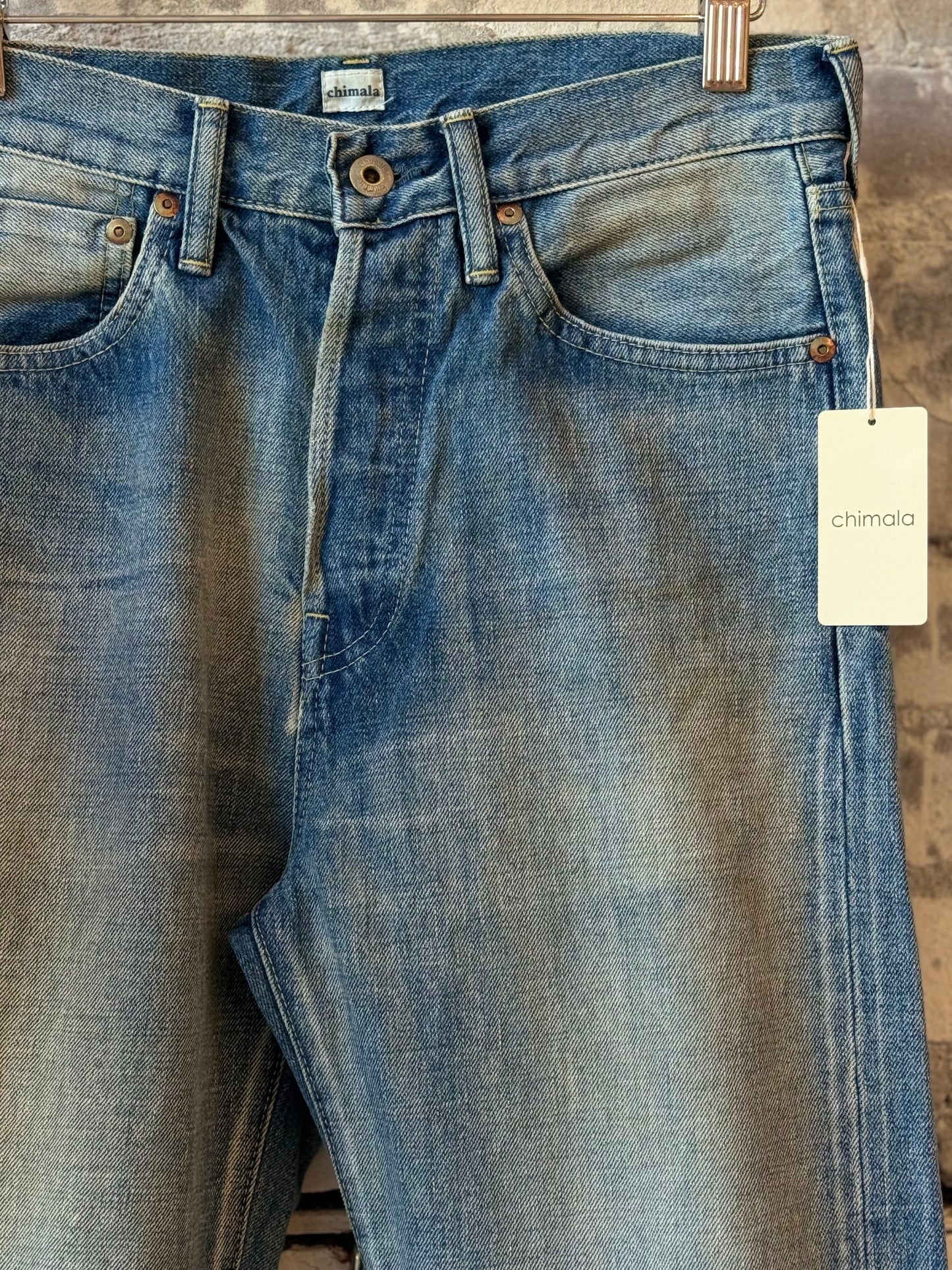 13.5oz Selvedge Denim Used Ankle Cut - Medium Distress - DUNE + SALT