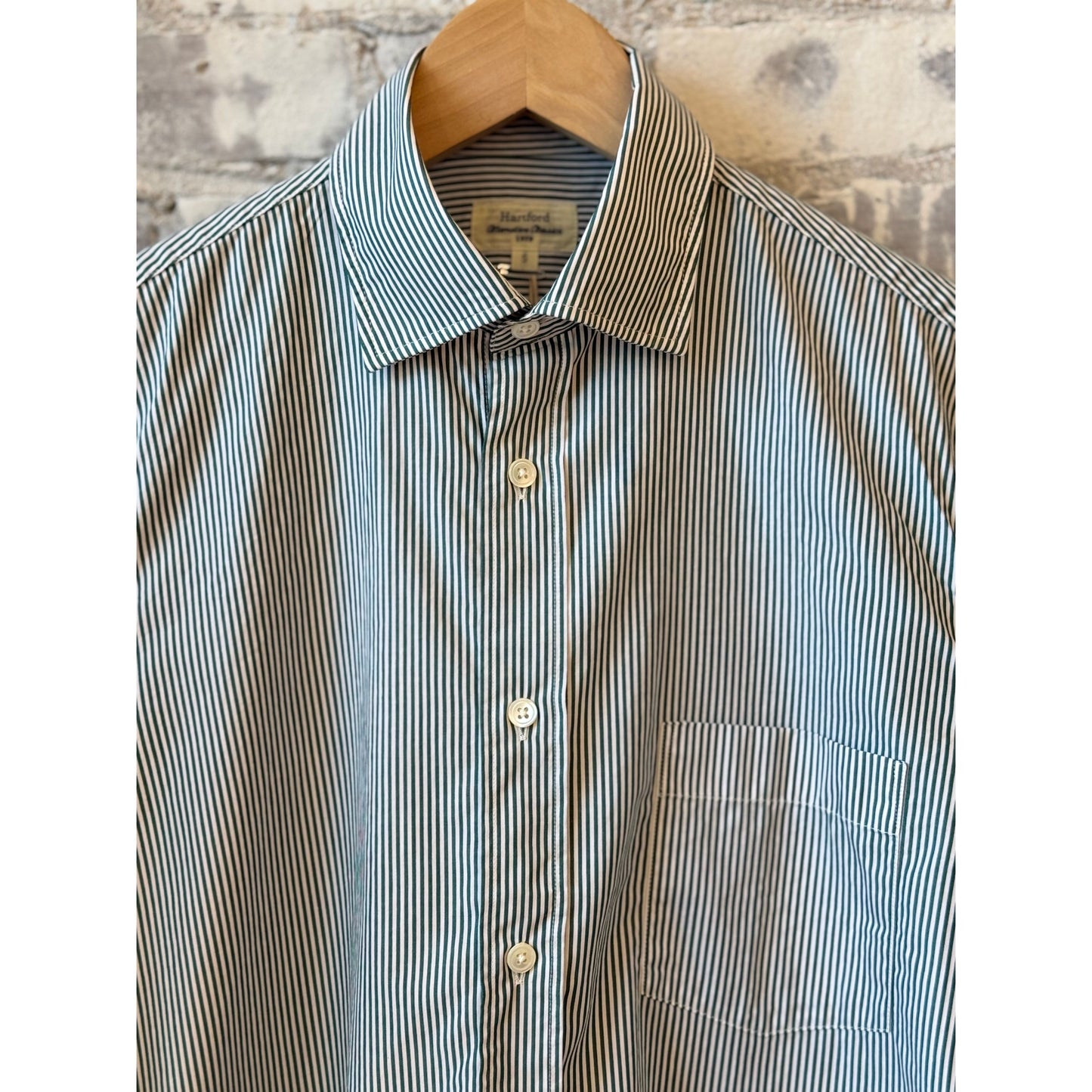 Paul Woven Shirt - Green/White - DUNE + SALT