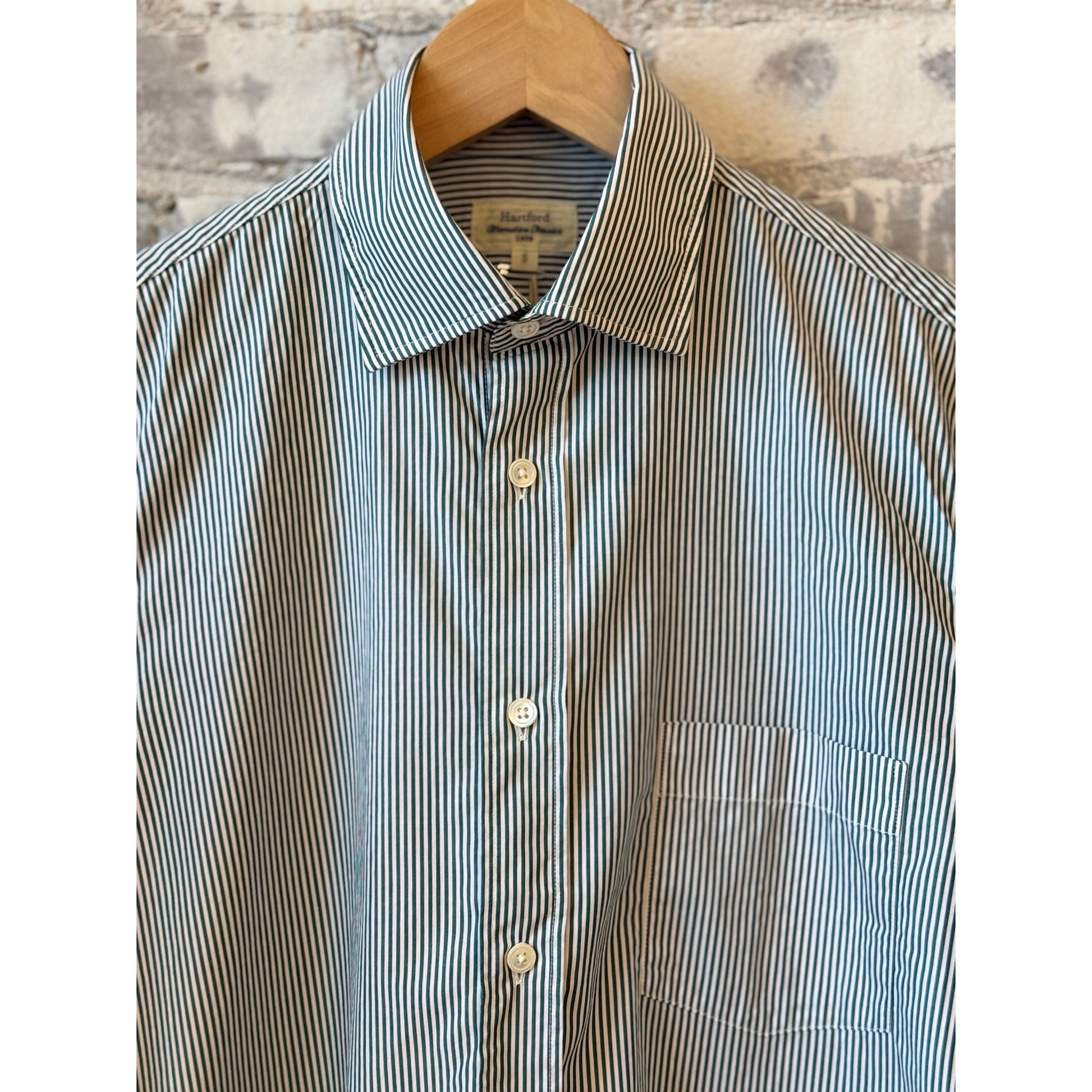 Paul Woven Shirt - Green/White - DUNE + SALT
