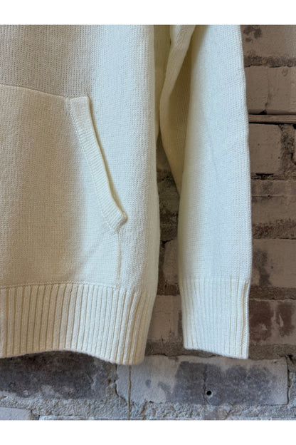 Merino Jersey Knit Loose Hoodie - Ivory - DUNE + SALT