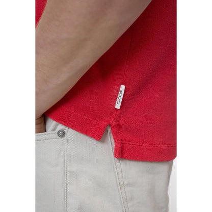 Men's short sleeve polo shirt in laser red by Closed Men's, featuring a classic fit and breathable cotton fabric.