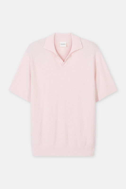 Closed Men's Cotton Knit Polo – Quartz Pink Light Gray