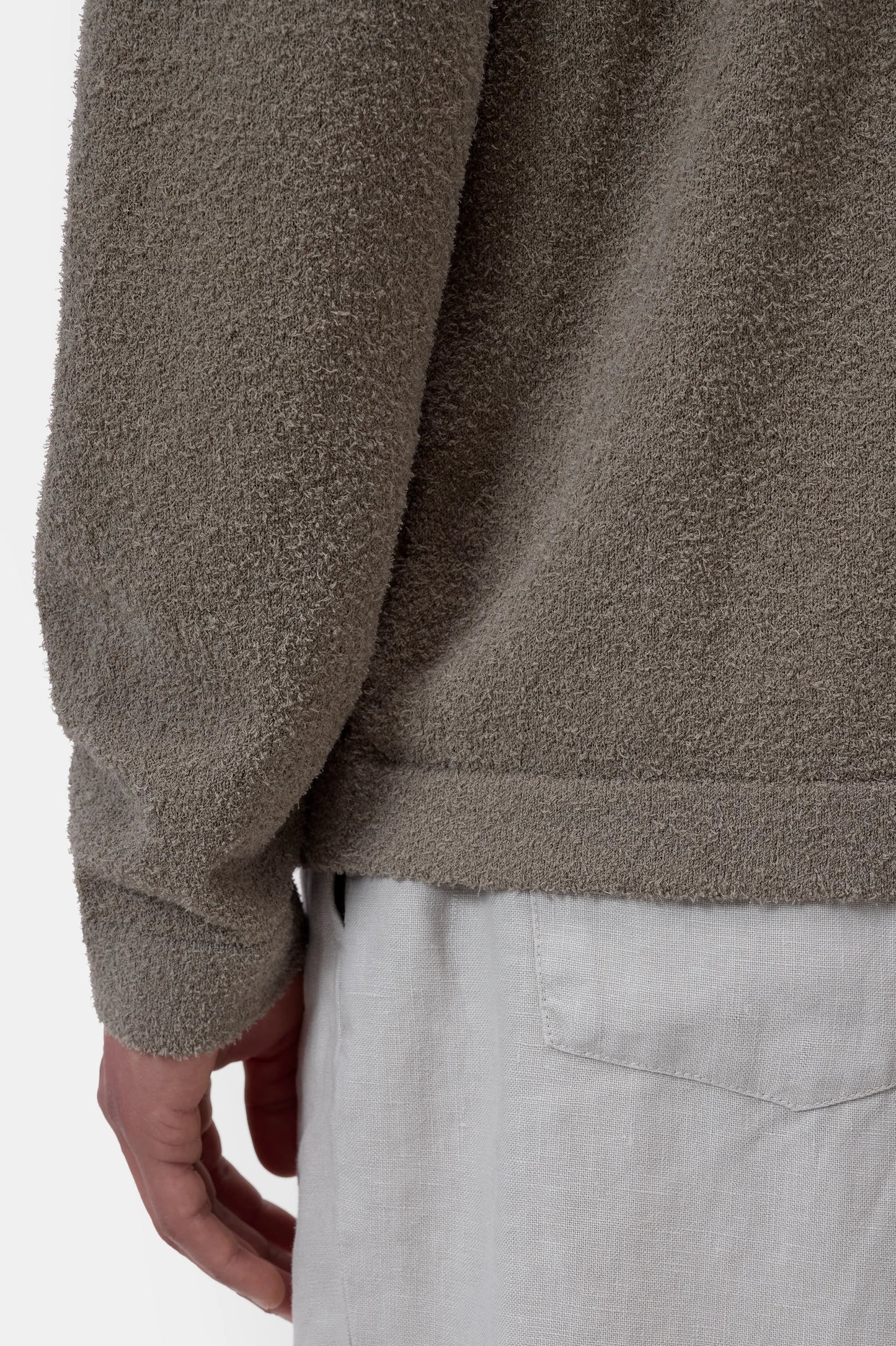 Organic Cotton Cardigan - Pebble Green