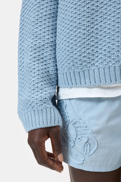 Closed Women's Textured Cotton Knit – Dove Blue Dark Gray