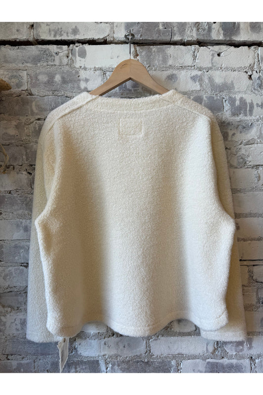 L/S Boat Neck Fleece Pullover - Natural - DUNE + SALT