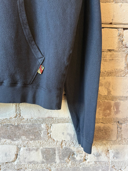 Women's Freecity BASICGOODNESS LT Terry Fluff Hoodie in Moonshrooms Blue, featuring a cozy terry fabric and moonshroom print design.