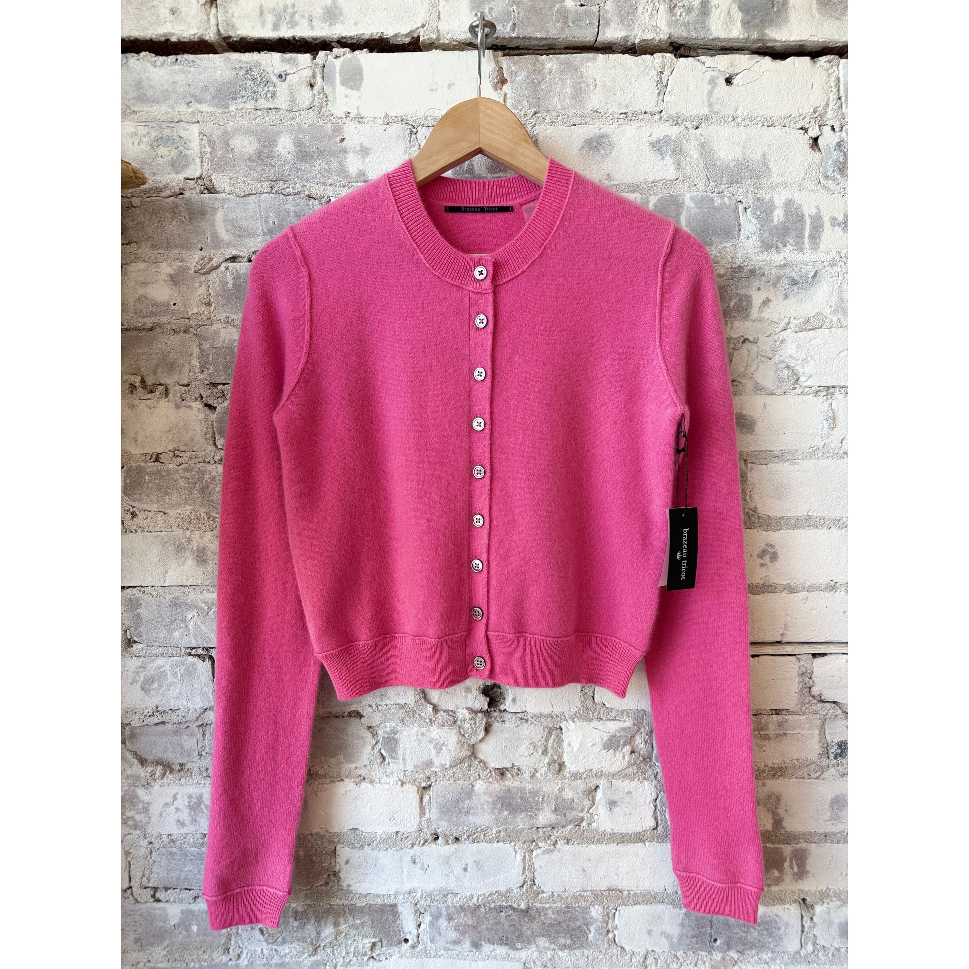 Royal All-Thumbs Cashmere Cardi - Bubblegum - DUNE + SALT