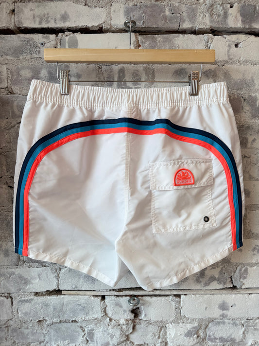 Sundek Taffeta Semi-Elastic Waist Boardshort - White Gray