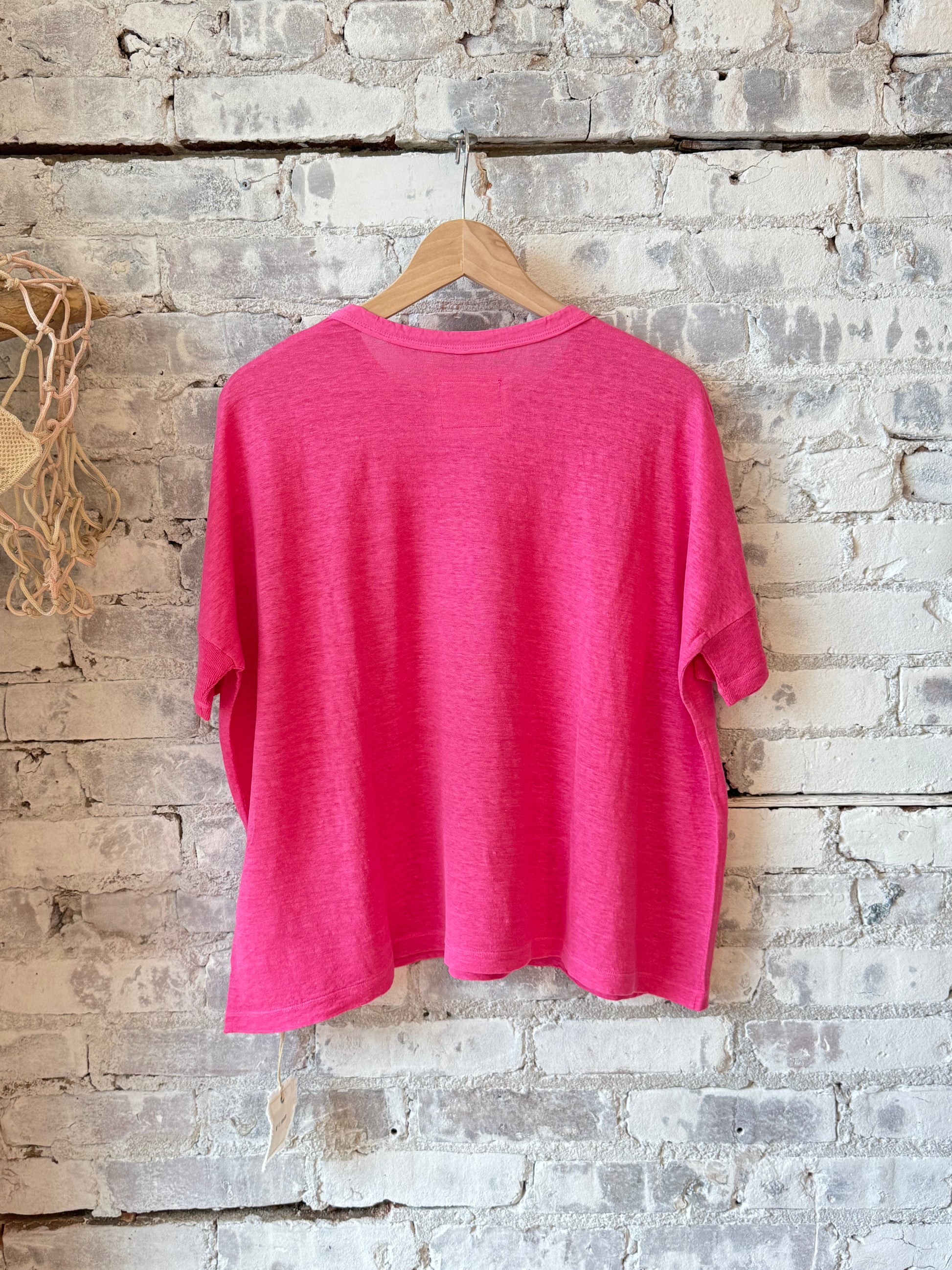 Hemp Jersey Oversized SS Crew - Pink - DUNE + SALT