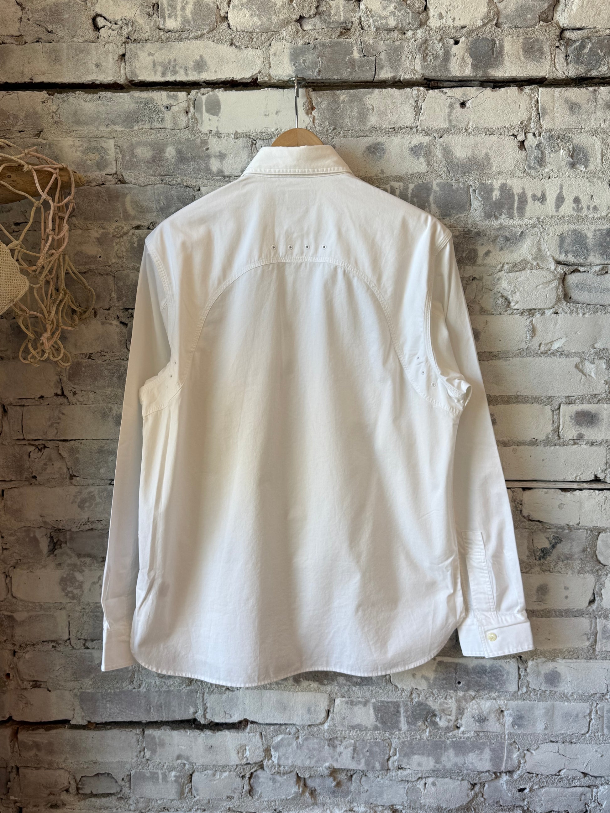 Classic Fit Sateen Workshirt - White - DUNE + SALT
