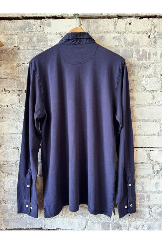 Cotton Piqué Rugby Polo - Navy - DUNE + SALT
