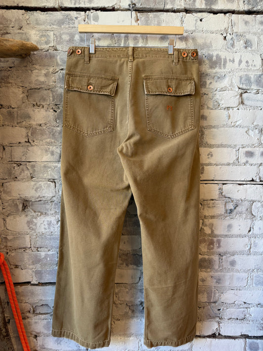 Presidents Miner Fatigue Canvas Pants - Khaki Dark Olive Green