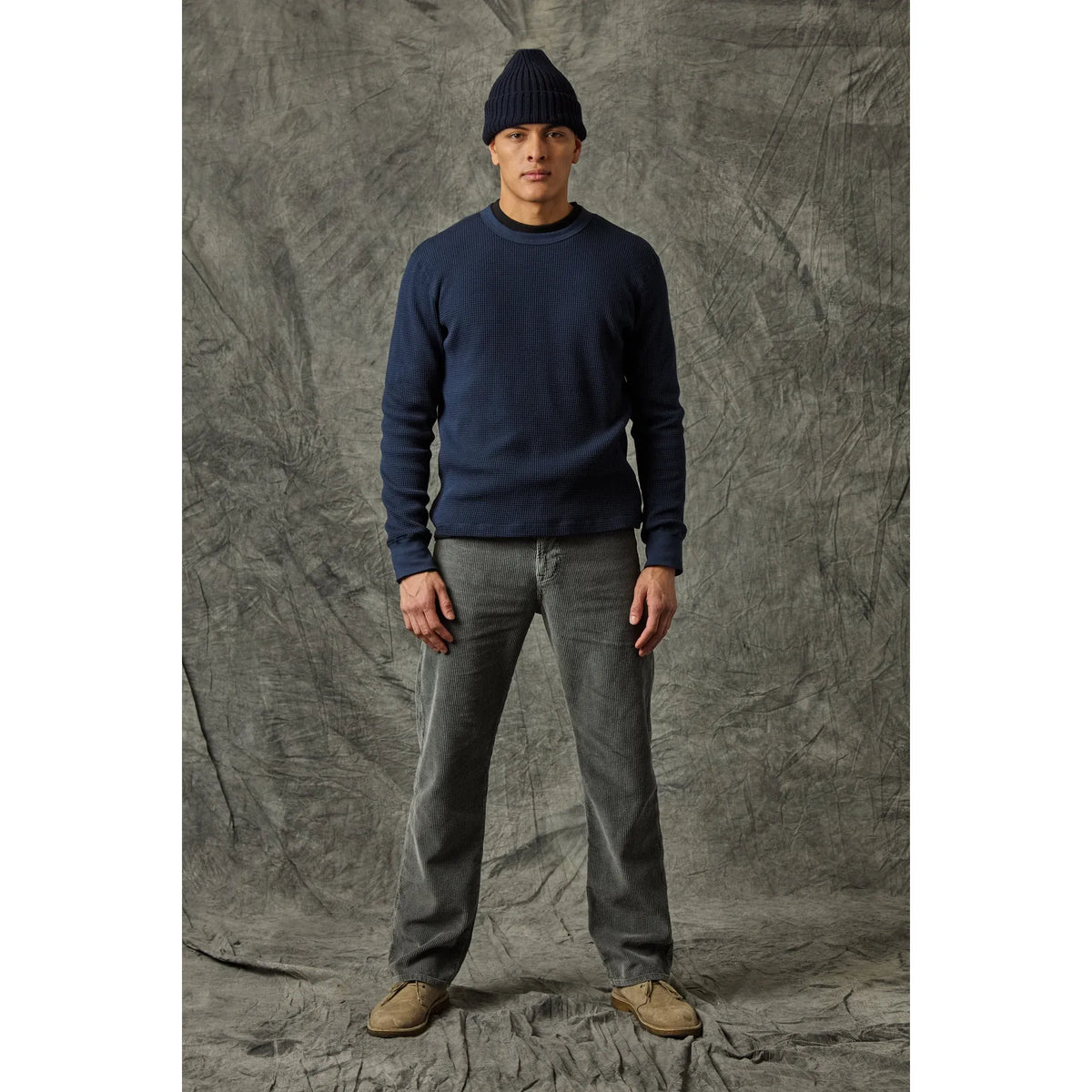 Men's black 5-pocket cord jean by Save Khaki United, featuring classic fit and durable cotton fabric.