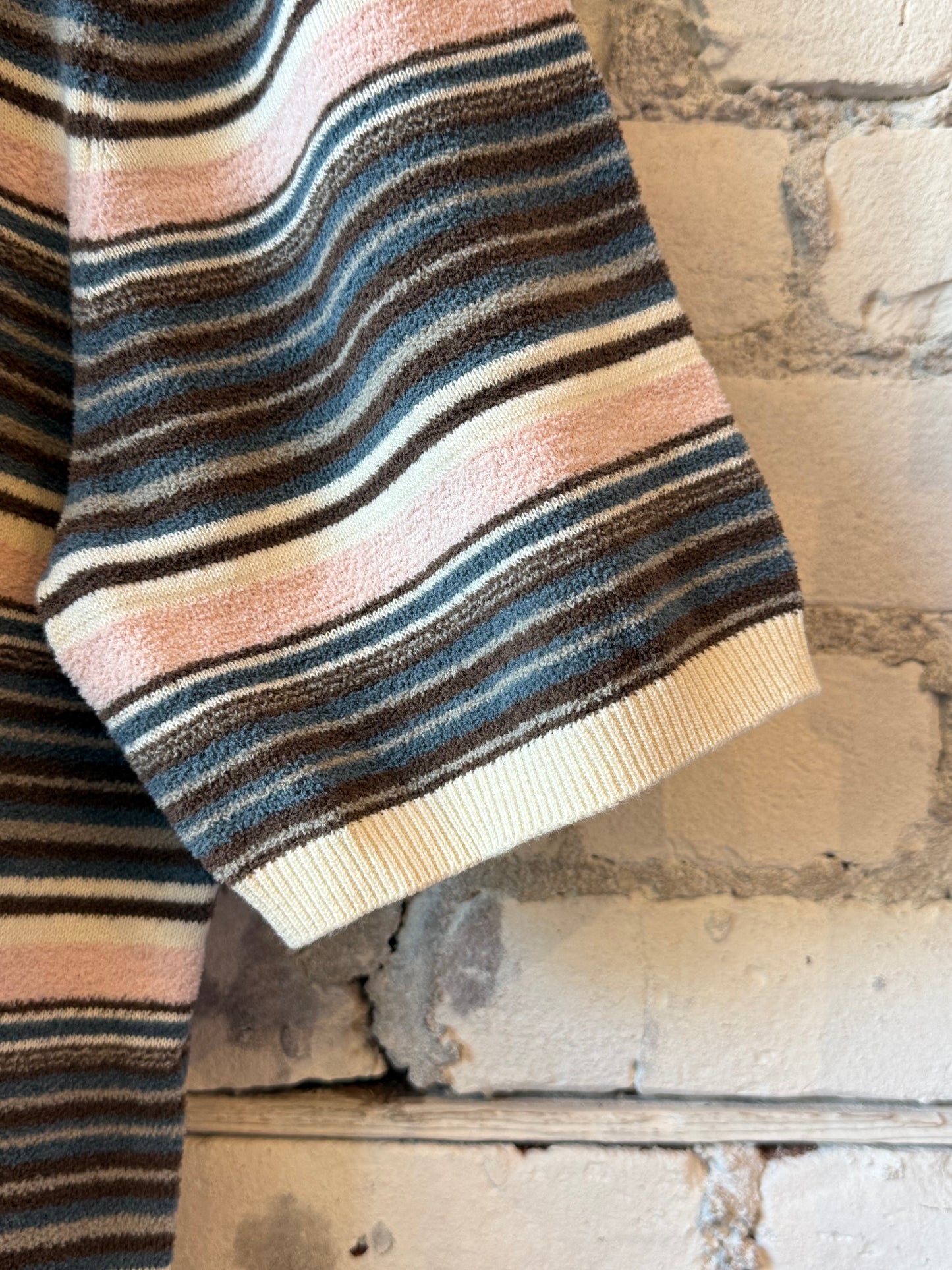 Danny Peached Crewneck Tee - Multi Stripe