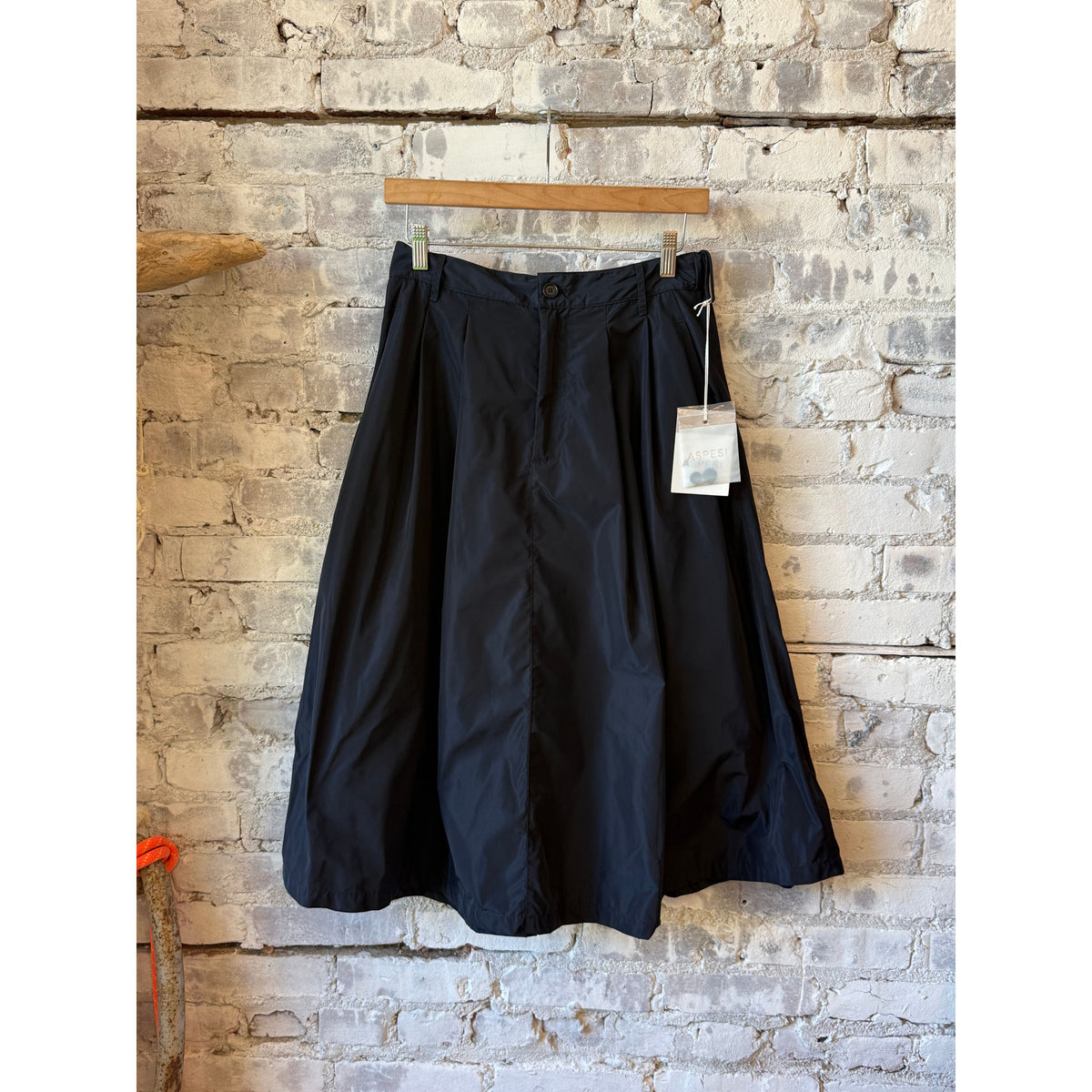 Aspesi Technical Polyester Lined Skirt - Navy Black