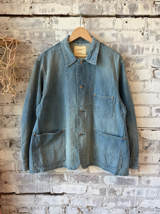 H-Unit 9oz Denim Coveralls (Used Wash) - Light Indigo Gray