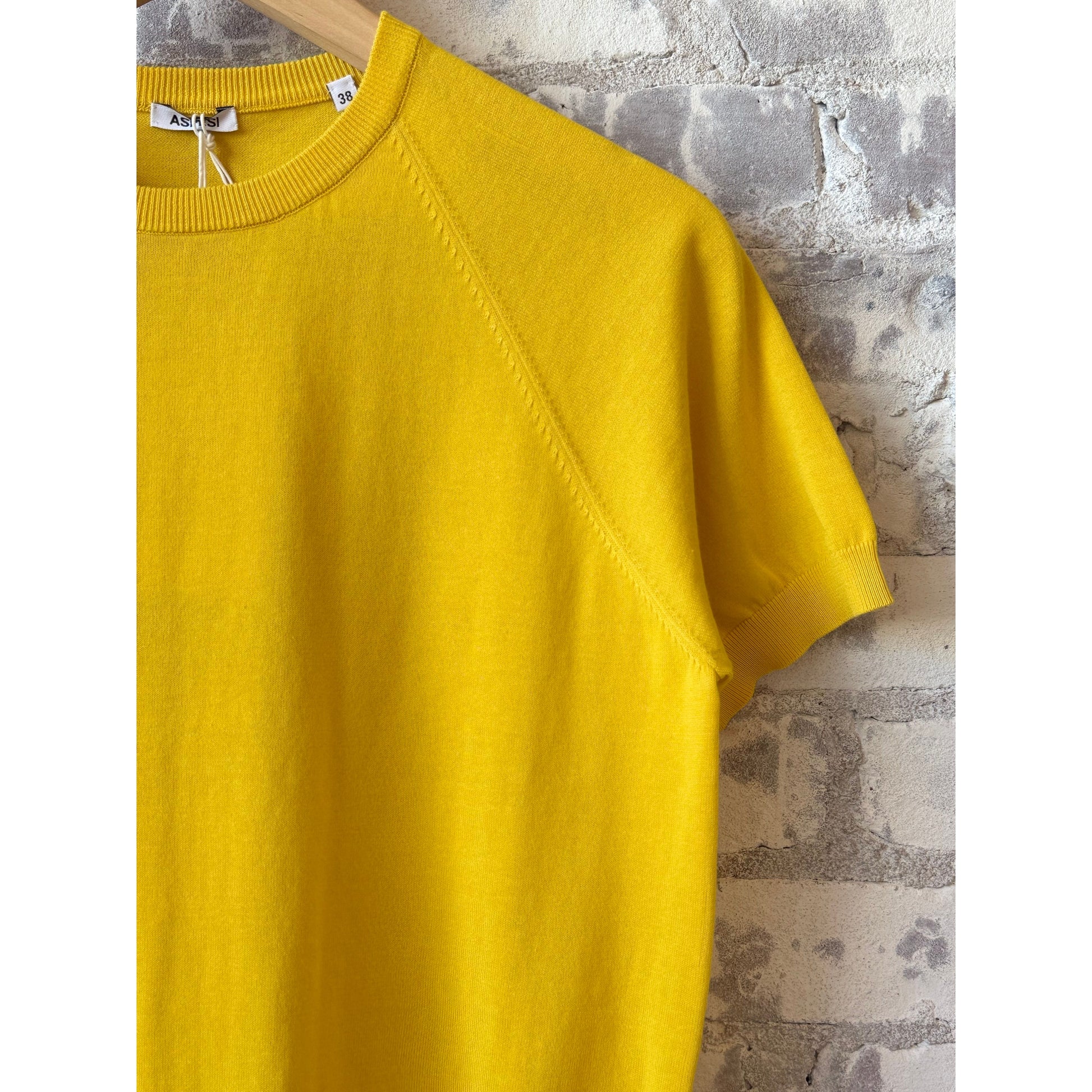 Pure Cotton Crewneck T-Shirt - Yellow - DUNE + SALT