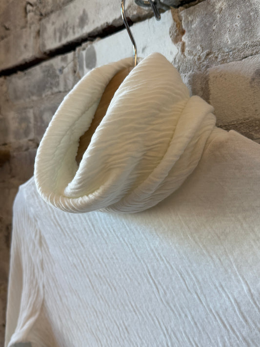 V::Room Hi-Soft Double Face LS Turtleneck - White Gray