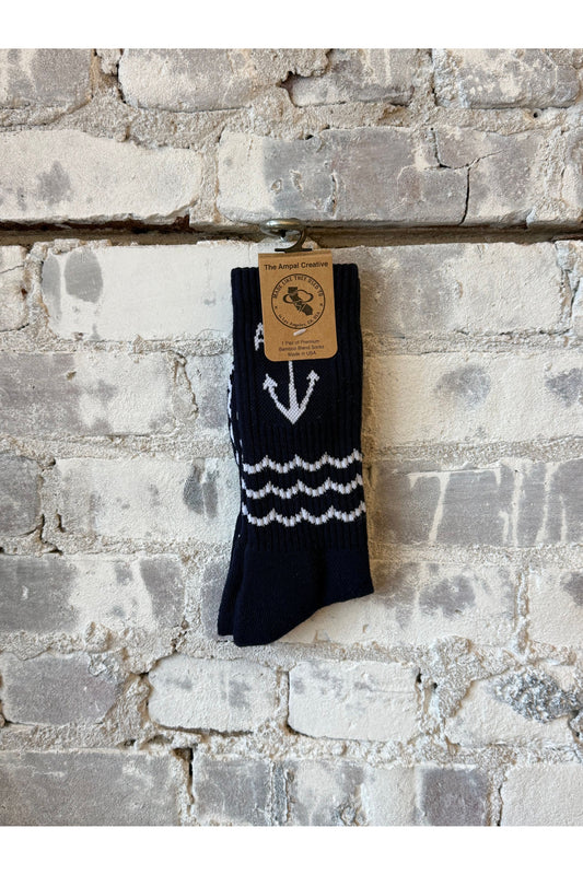 Navy Aloha Sock