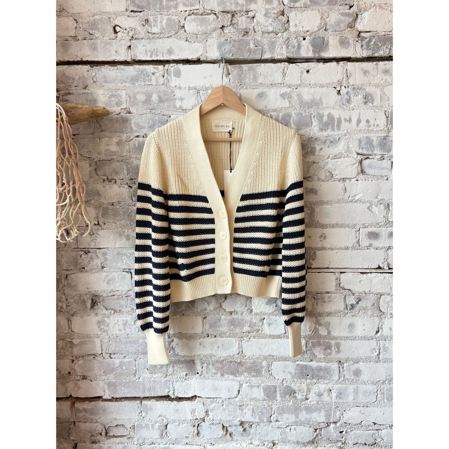 Isla Stripe Cardi - Ivory/Navy - DUNE + SALT