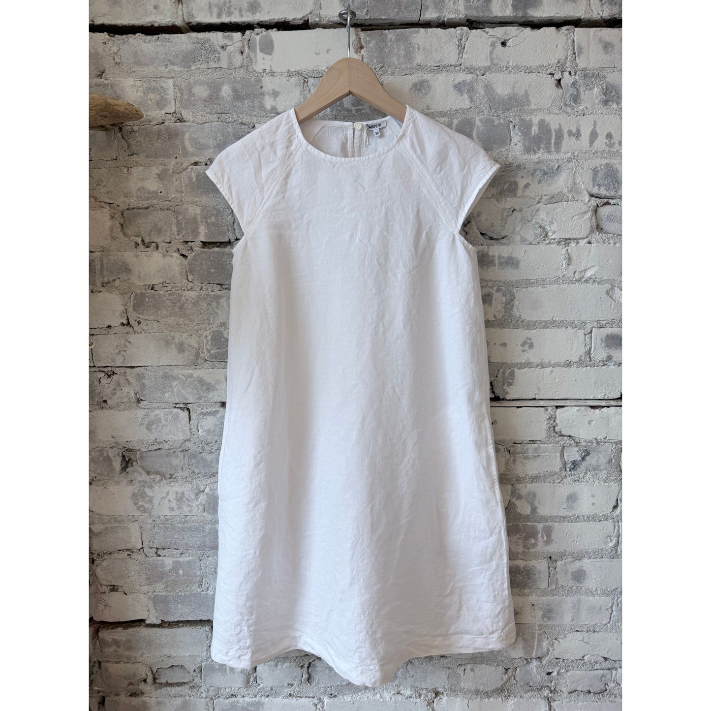 Garment-Dyed Compact Slub Linen Dress - White - DUNE + SALT