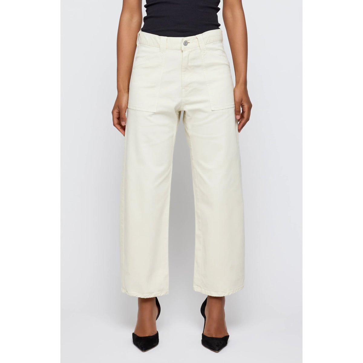 Moussy Pomonok Gusset Cargo - Ivory Antique White