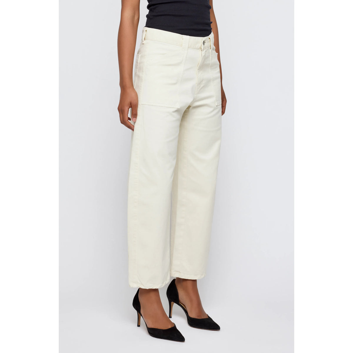 Moussy Pomonok Gusset Cargo - Ivory Antique White