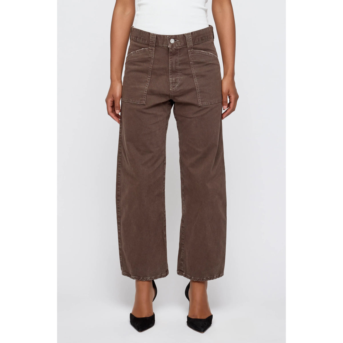 Moussy Pomonok Gusset Cargo - Brown Dark Olive Green