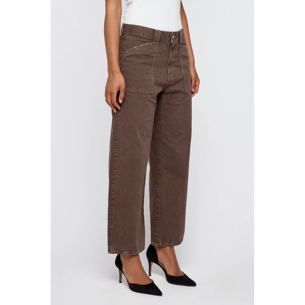 Moussy Pomonok Gusset Cargo - Brown Dark Olive Green